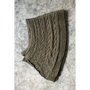 Polo Ralph Lauren Alpaca Wool Scarf Shawl Vintage Classic Ribbed Knit Army Green